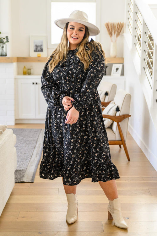 Hazel Blues® | Larissa Long Sleeve Ruffle Hem Dress