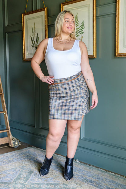 Hazel Blues® | Late To Class Plaid Mini Skort