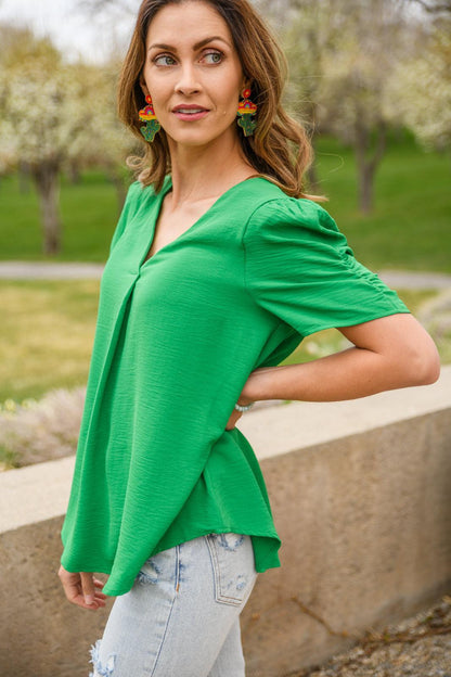 Hazel Blues® | Let's Meet Up Green Blouse