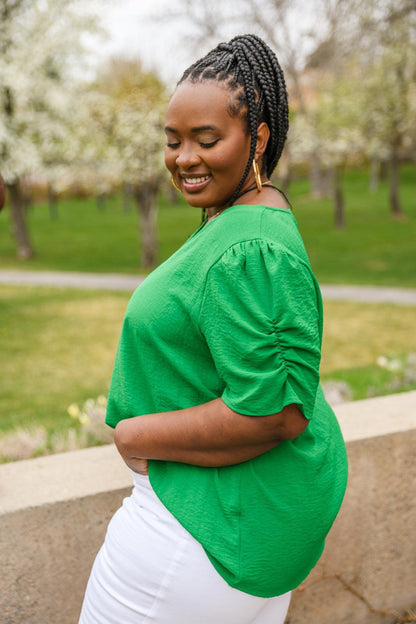 Hazel Blues® | Let's Meet Up Green Blouse