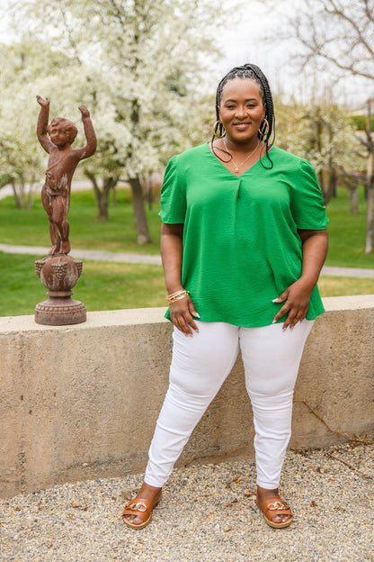 Hazel Blues® | Let's Meet Up Green Blouse