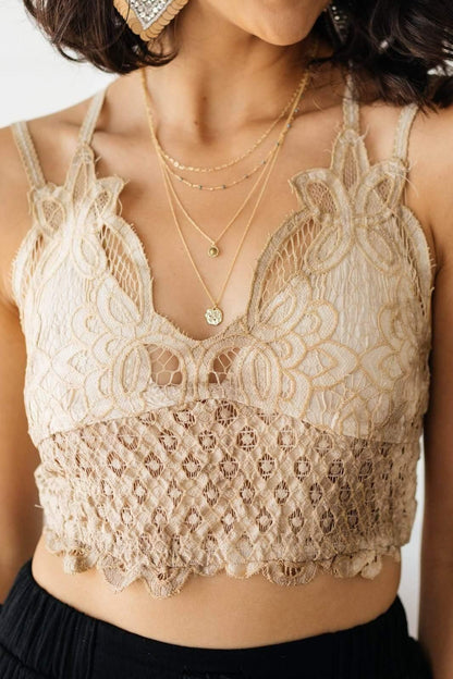 Hazel Blues® | Live In Lace Bralette in Taupe