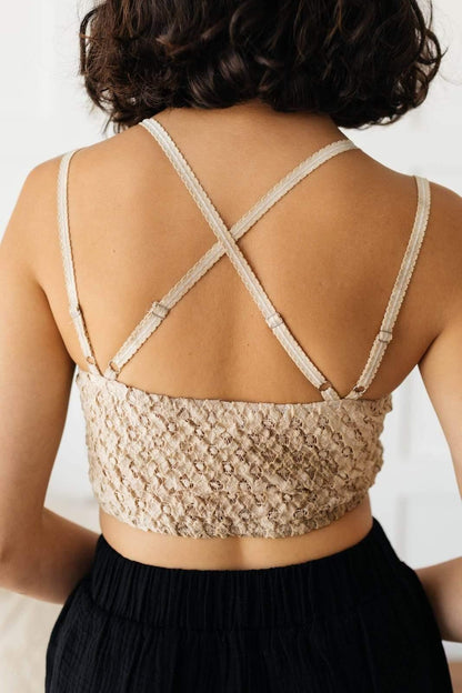 Hazel Blues® | Live In Lace Bralette in Taupe