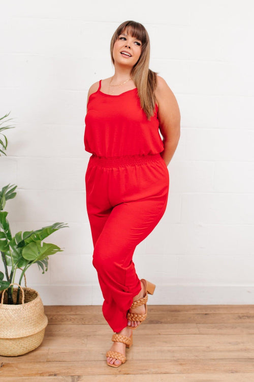 Hazel Blues® | Livin' The Dream Jumpsuit in Red