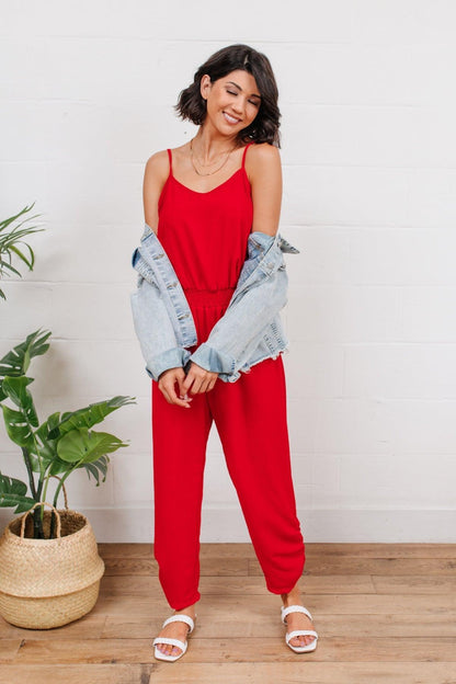 Hazel Blues® | Livin' The Dream Jumpsuit in Red