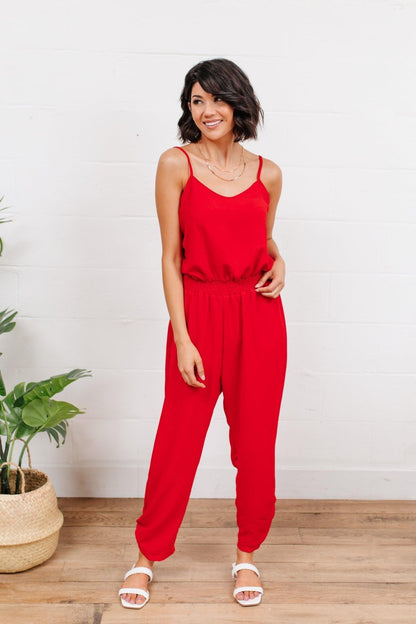 Hazel Blues® | Livin' The Dream Jumpsuit in Red