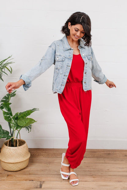 Hazel Blues® | Livin' The Dream Jumpsuit in Red