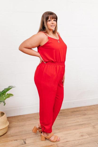 Hazel Blues® | Livin' The Dream Jumpsuit in Red
