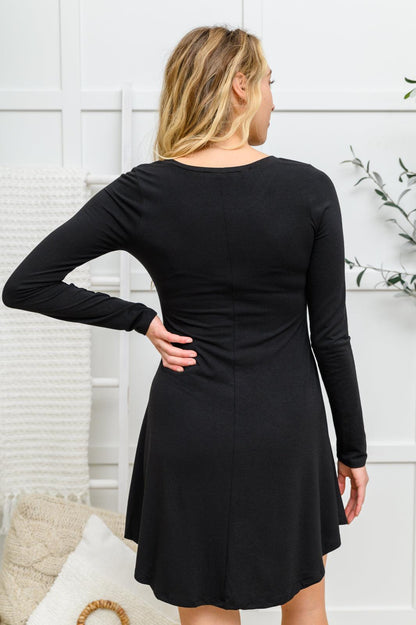 Hazel Blues® | Long Sleeve Button Down Dress In Black