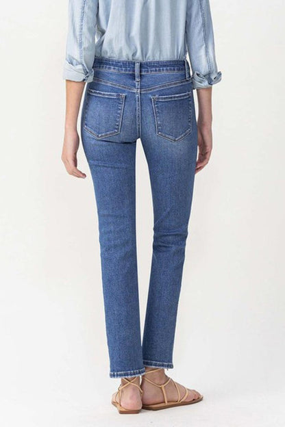 Hazel Blues® | Lovervet Maggie Midrise Slim Ankle Straight Jeans