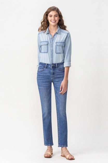 Hazel Blues® | Lovervet Maggie Midrise Slim Ankle Straight Jeans