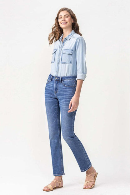 Hazel Blues® | Lovervet Maggie Midrise Slim Ankle Straight Jeans