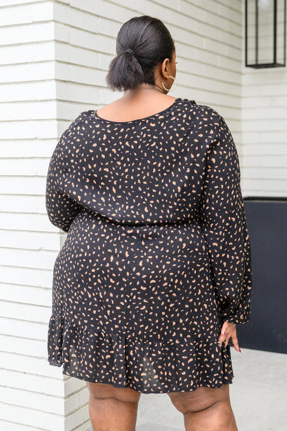 Hazel Blues® | Make Your Happiness Long Sleeve Dress in Black