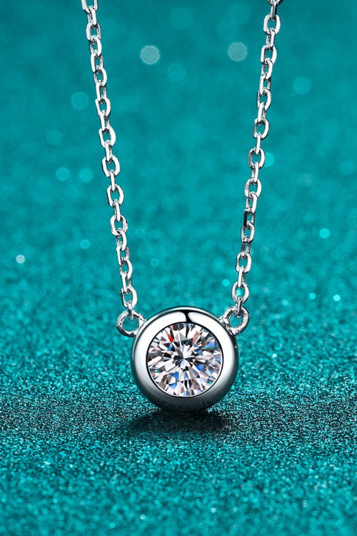 Hazel Blues® | Moissanite Round Pendant Chain Necklace