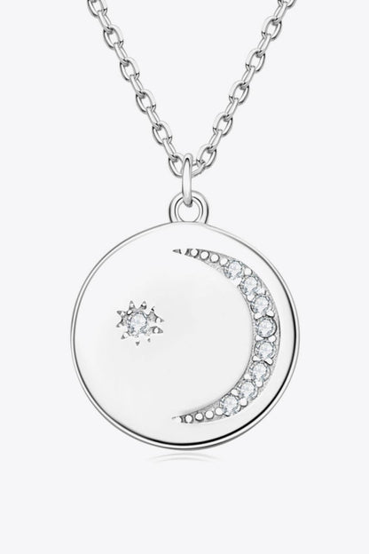 Hazel Blues® | Moissanite Round Pendant Necklace
