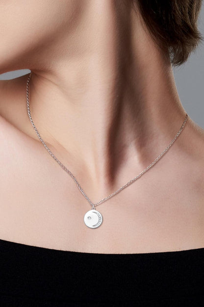 Hazel Blues® | Moissanite Round Pendant Necklace