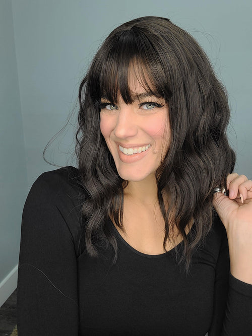 Hazel Blues® | Natural Looking Synthetic Full Machine Bobo Wigs 12''