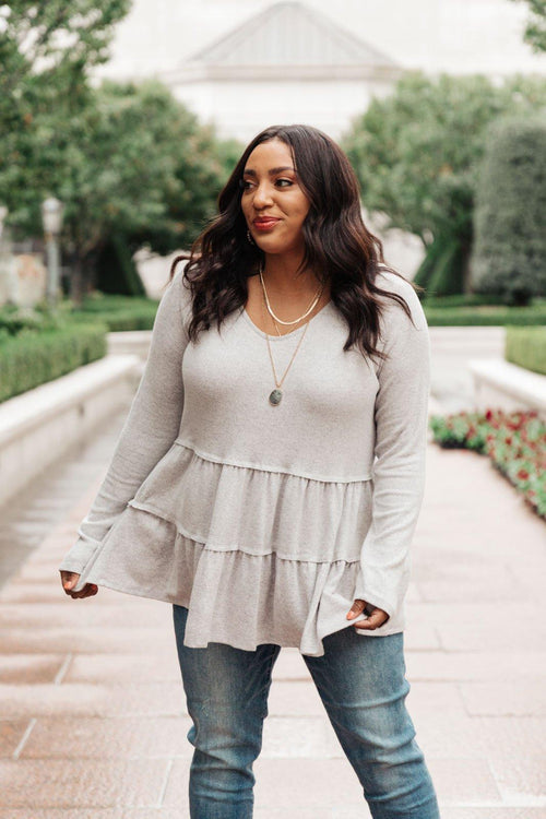 Hazel Blues® | Nicely Done Tiered Top in Gray