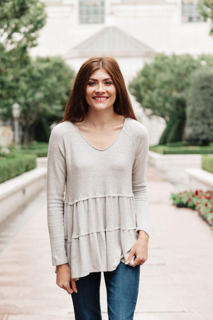 Hazel Blues® | Nicely Done Tiered Top in Gray