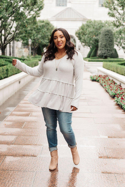 Hazel Blues® | Nicely Done Tiered Top in Gray