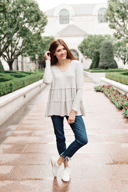 Hazel Blues® | Nicely Done Tiered Top in Gray