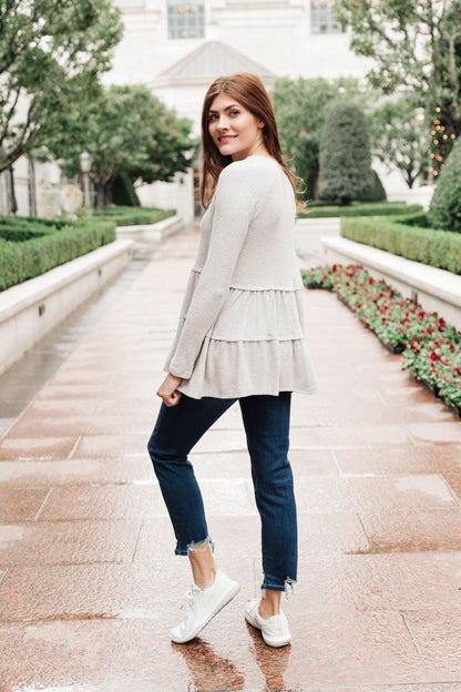 Hazel Blues® | Nicely Done Tiered Top in Gray