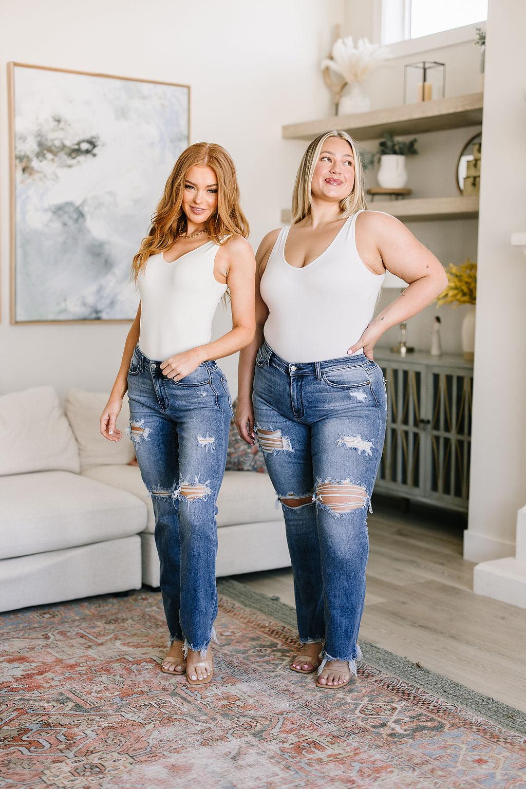 Hazel Blues® |  O'Hara Destroyed Straight Jeans