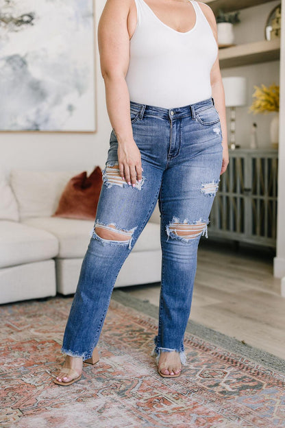 Hazel Blues® |  O'Hara Destroyed Straight Jeans