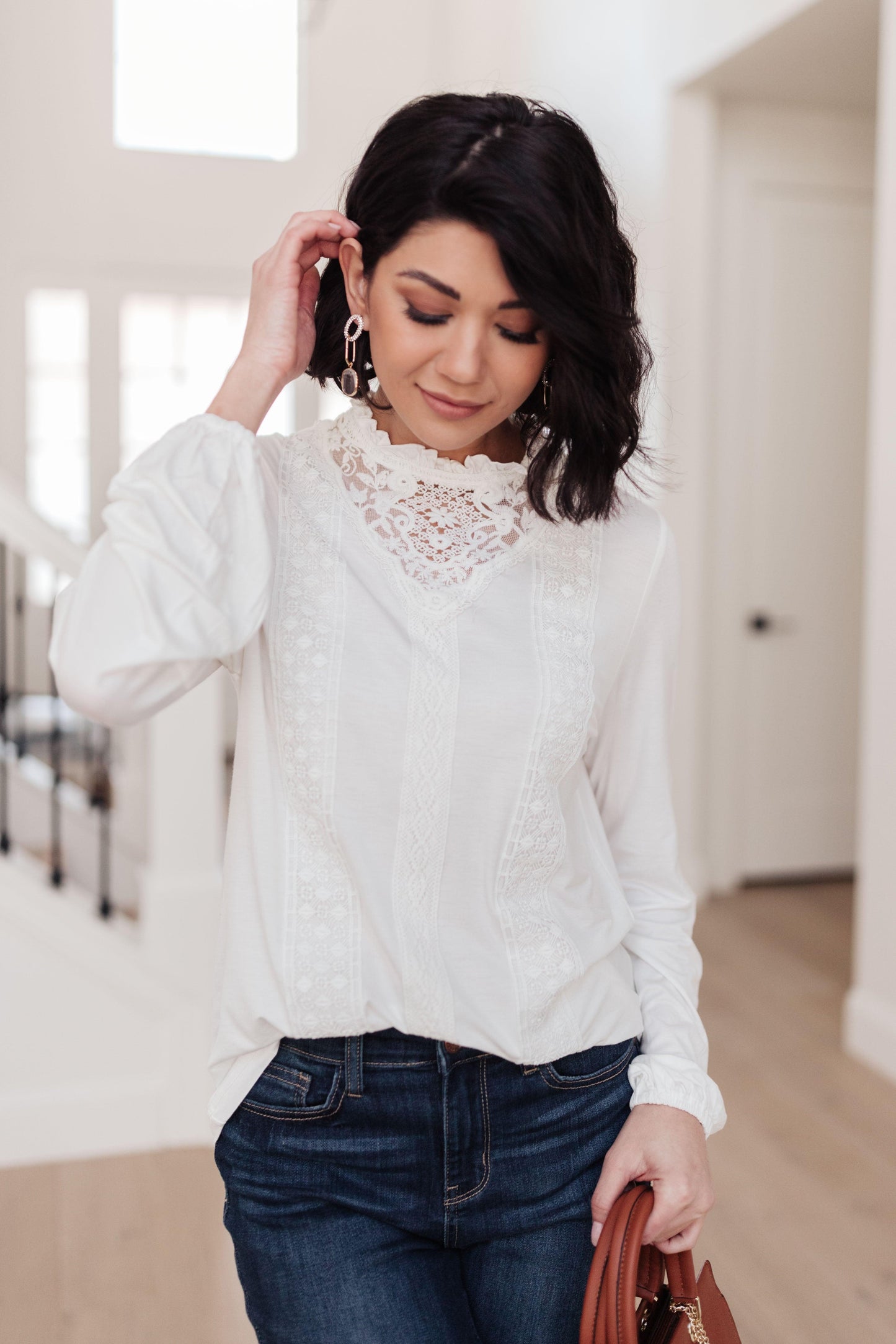 Hazel Blues® | Picture This Top In Off White