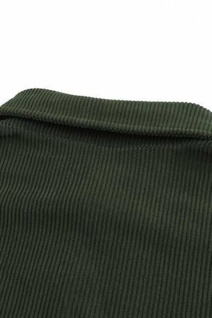 Hazel Blues® | Pocketed Button Ribbed Textured Shacket
