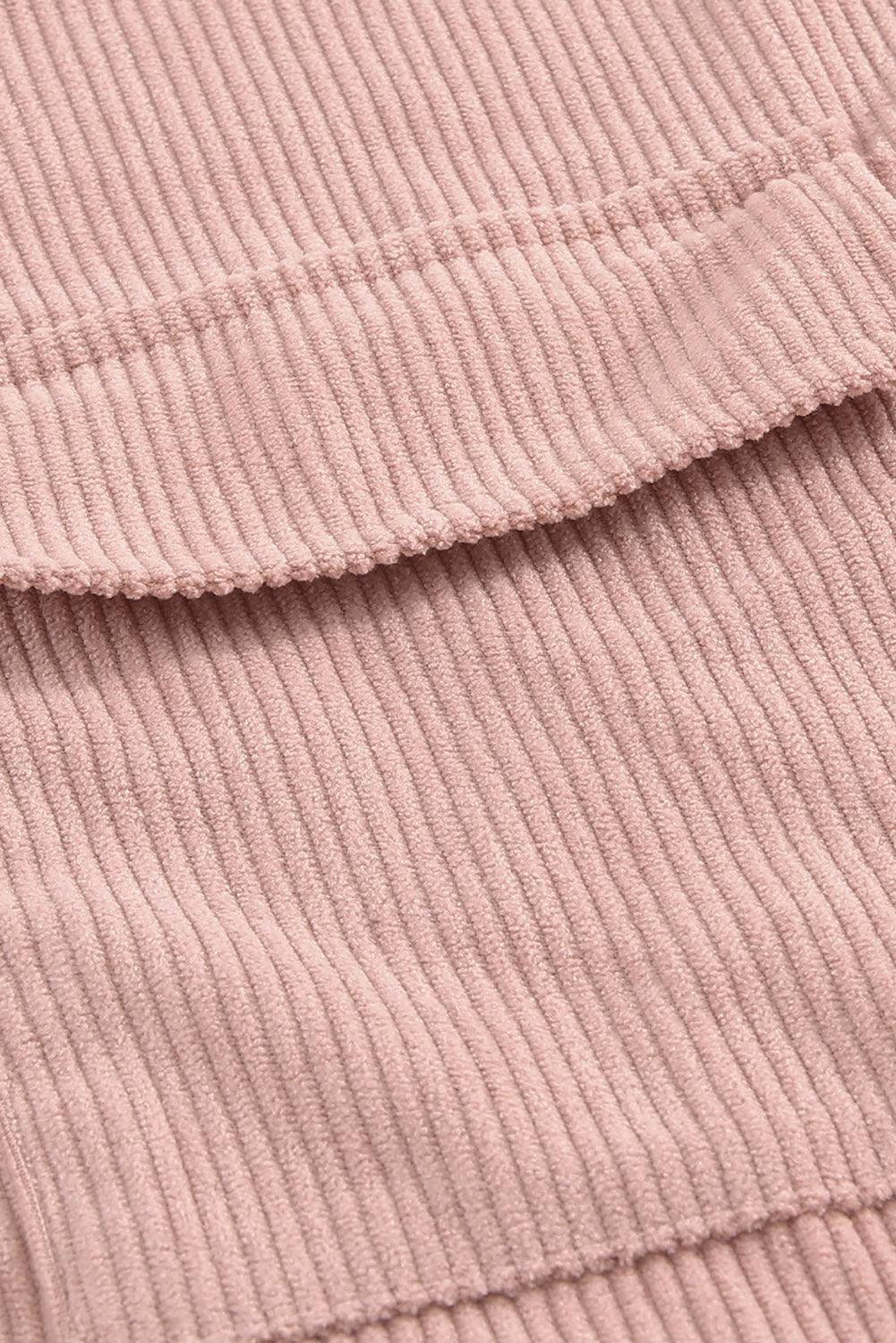 Hazel Blues® | Pocketed Button Ribbed Textured Shacket