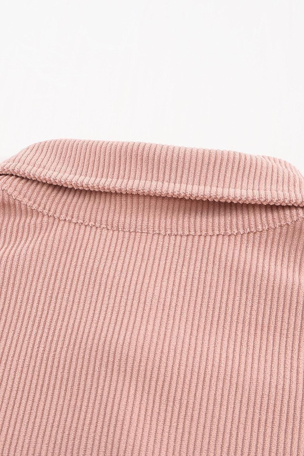 Hazel Blues® | Pocketed Button Ribbed Textured Shacket