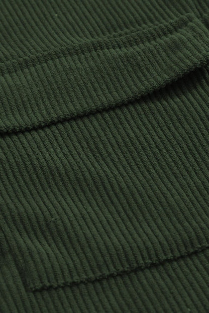 Hazel Blues® | Pocketed Button Ribbed Textured Shacket