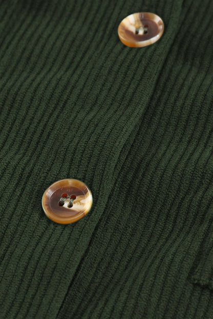 Hazel Blues® | Pocketed Button Ribbed Textured Shacket