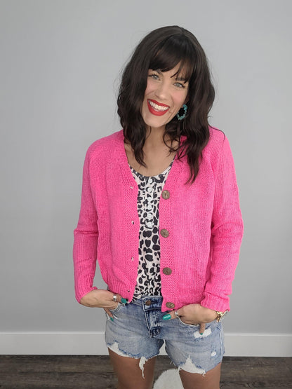 Hazel Blues® | Raglan Sleeve Button Front Cardigan