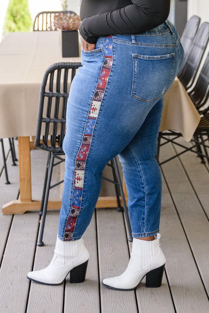 Hazel Blues® | Rio Western Print Relaxed Jeans