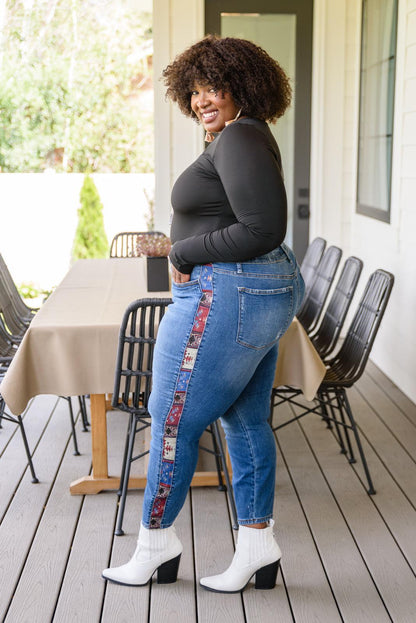 Hazel Blues® | Rio Western Print Relaxed Jeans