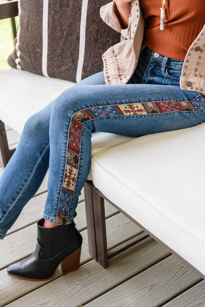 Hazel Blues® | Rio Western Print Relaxed Jeans