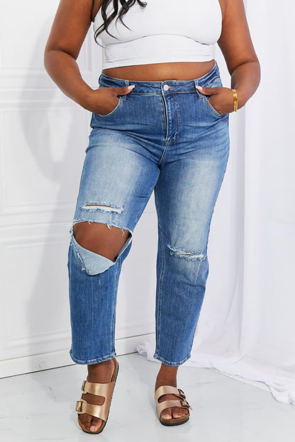 Hazel Blues® | RISEN Emily High Rise Relaxed Jeans