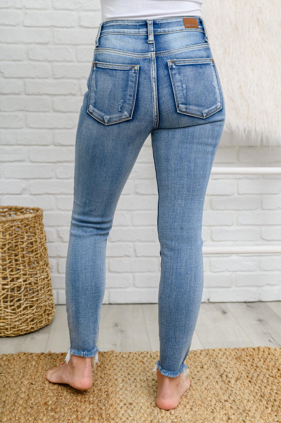 Hazel Blues® | Skye Destroyed Button Fly Skinny