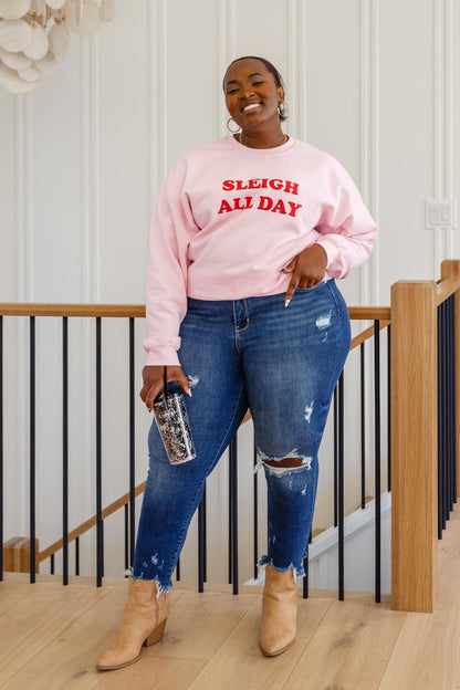 Hazel Blues® | Sleigh All Day Sweatshirt In Pink