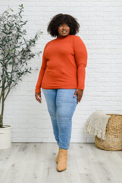 Hazel Blues® | Stylin Girl Turtleneck in Rust