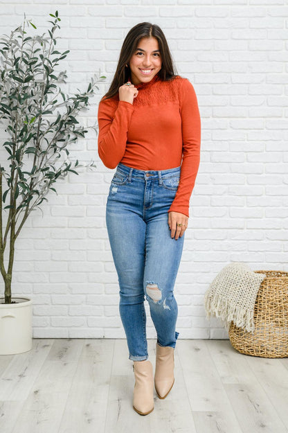 Hazel Blues® | Stylin Girl Turtleneck in Rust