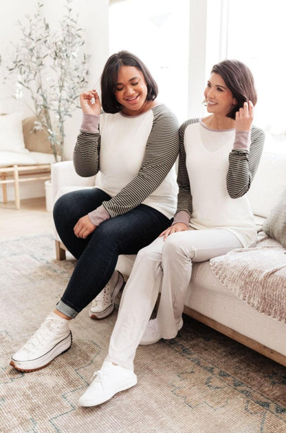 Hazel Blues® | Suave Stripes Raglan Top