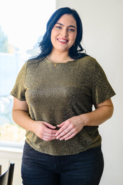 Hazel Blues® | Sweetly Twinkle Short Sleeve Knit Top In Black