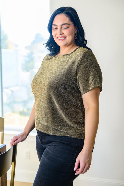 Hazel Blues® | Sweetly Twinkle Short Sleeve Knit Top In Black