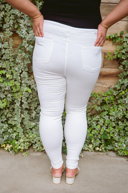 Hazel Blues® | Talia High Waisted White Skinny Jeans
