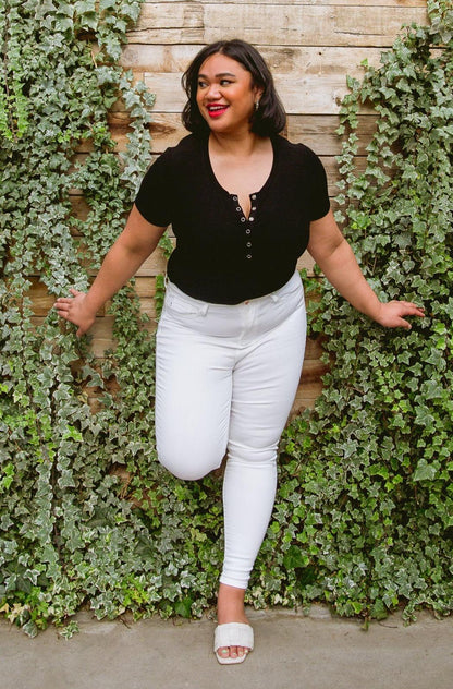 Hazel Blues® | Talia High Waisted White Skinny Jeans