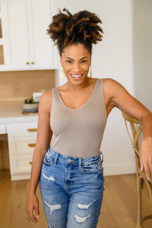 Hazel Blues® | The Basics Bodysuit In Light Mocha