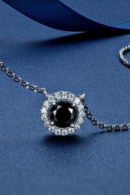 Hazel Blues® | Two-Tone 1 Carat Moissanite Round Pendant Necklace